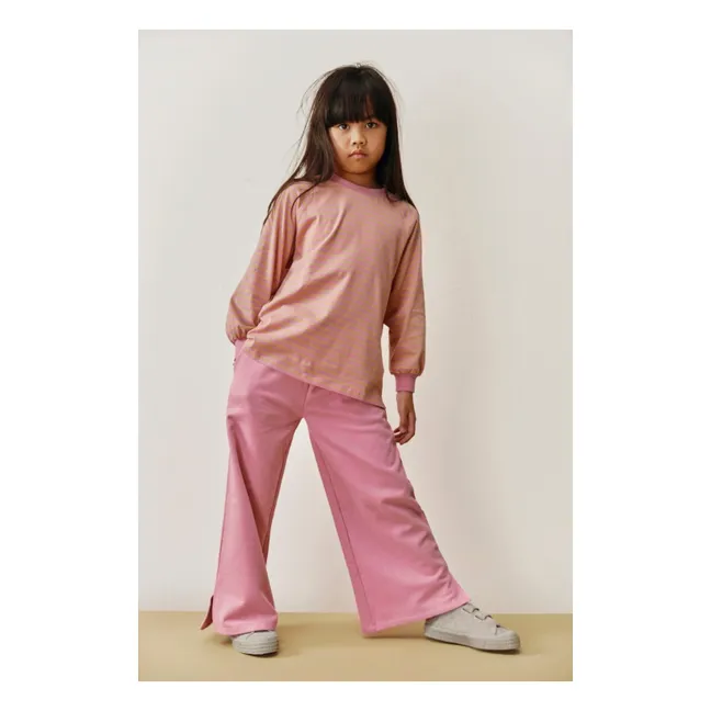 Pantalon Evasé Fente Coton Bio | Rose