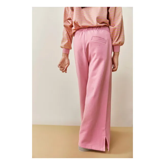 Pantalon Evasé Fente Coton Bio | Rose