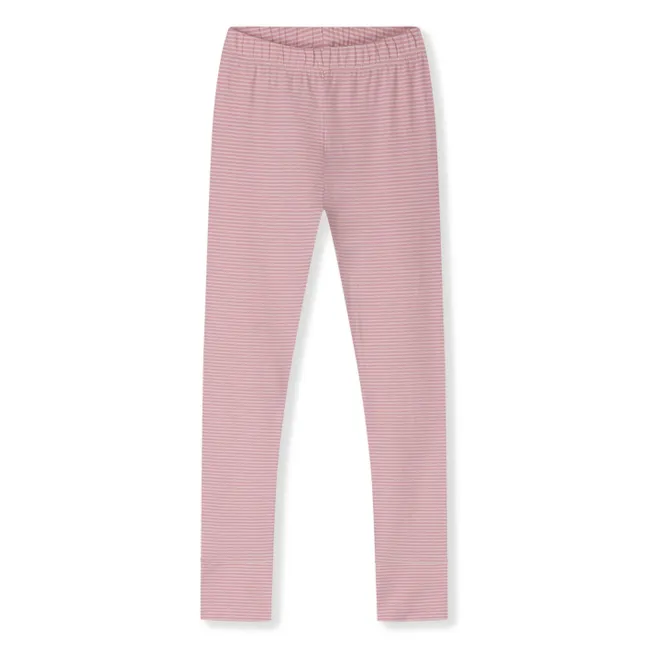 Legging Rayé Coton Bio | Rose