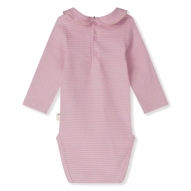Body Col Claudine Rayé Coton Bio | Rose