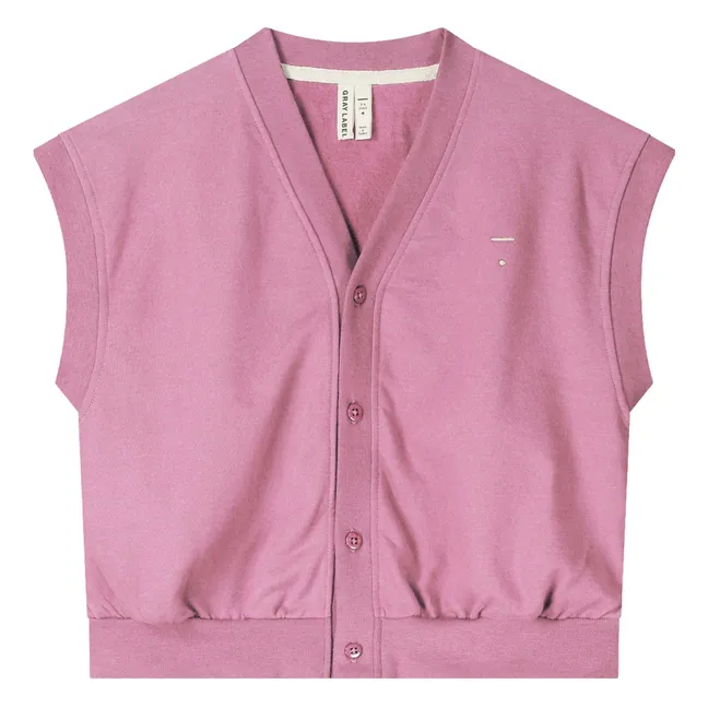 Cardigan Sans Manches Oversize Spencer Coton Bio | Rose