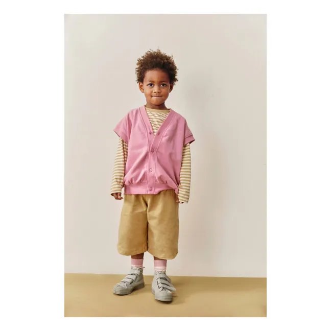 Cardigan Sans Manches Oversize Spencer Coton Bio | Rose