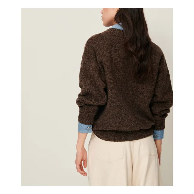 Gilet Oversize Sweet Monroe Laine Mérinos | Marron