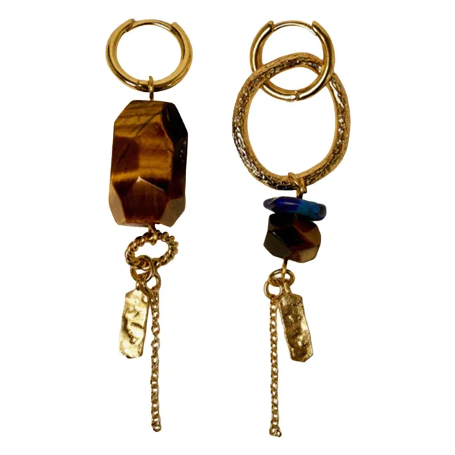 Boucles d'Oreilles Toti Stone | Doré