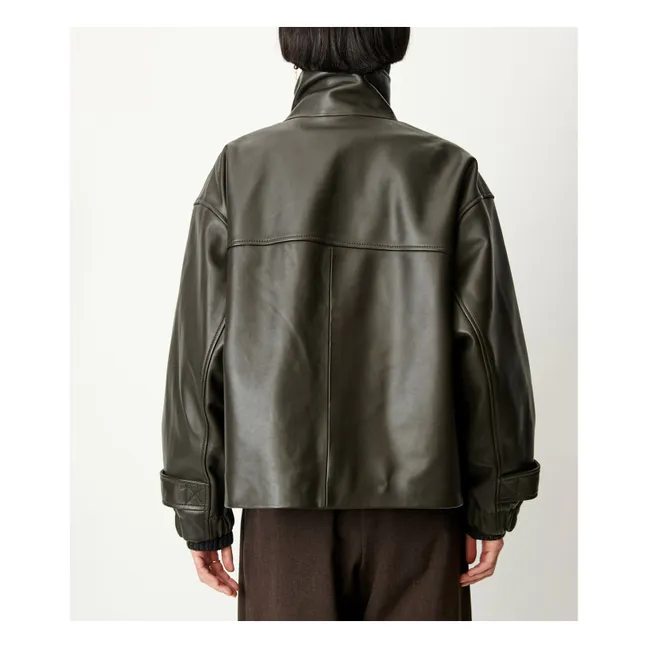 Veste Alvann Cuir | Kaki foncé