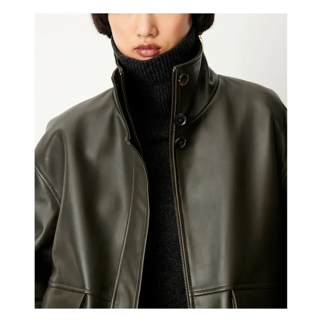 Veste Alvann Cuir | Kaki foncé