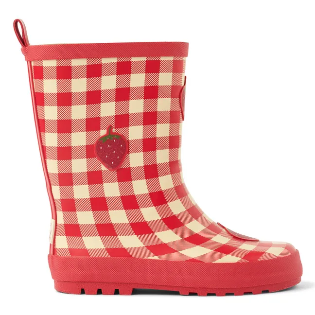 Misty Strawberries Rain Boots | Red