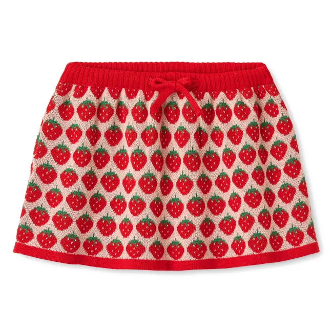 Jupe Maille Line Fraises | Rouge