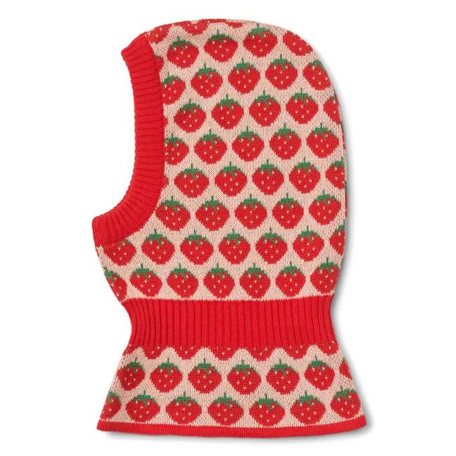 Strawberry-Print Hoodie | Red