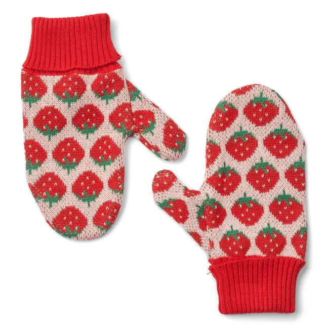 Line Fraises Mittens | Red