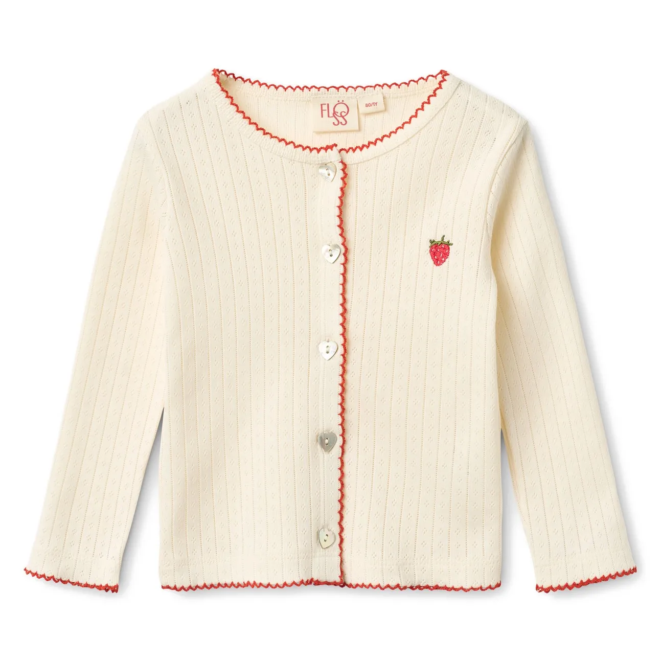 Gilet Pointelle Flora | Crème- Image produit n°0