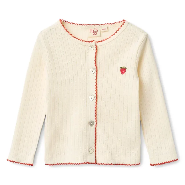 Gilet Pointelle Flora | Crème