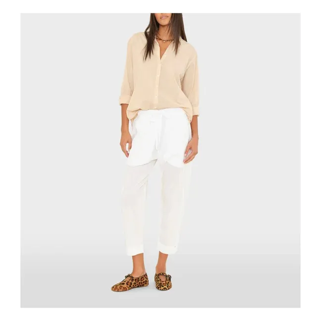 Pantalon Draper Popeline de Coton | Blanc