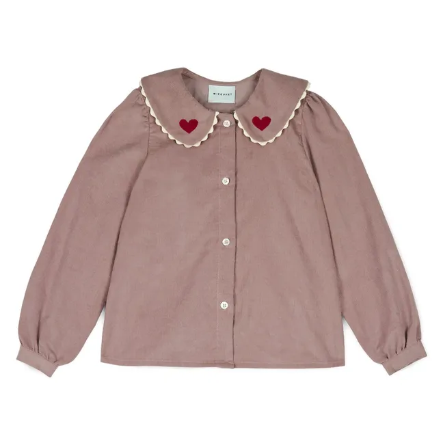 Blouse Géraldine Cœurs Velours | Rose pâle