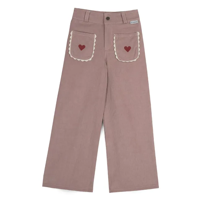 Géraldine Hearts Velvet Pants | Pale Pink