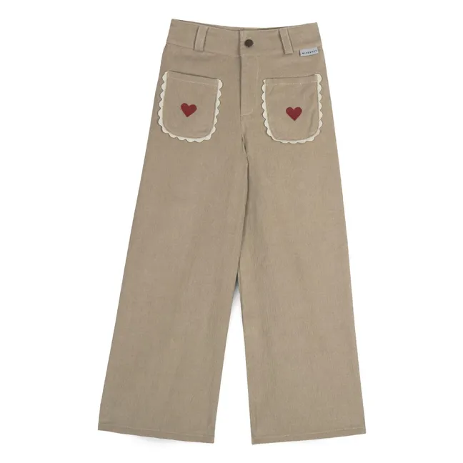 Géraldine Hearts Velvet Pants | Beige