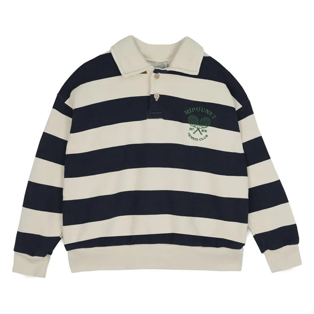 Piero Organic Cotton Polo Neck Sweater | Blue