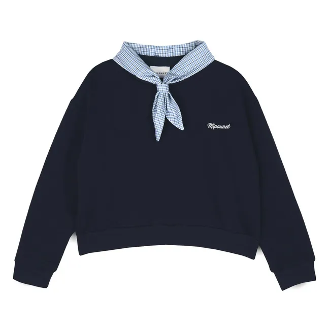 Sweat Col Noué Florence | Bleu marine