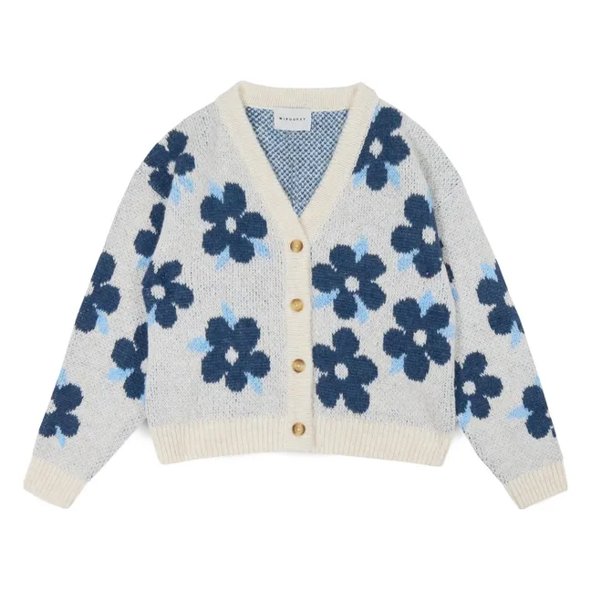 Cardigan Viviana Fleurs | Bleu