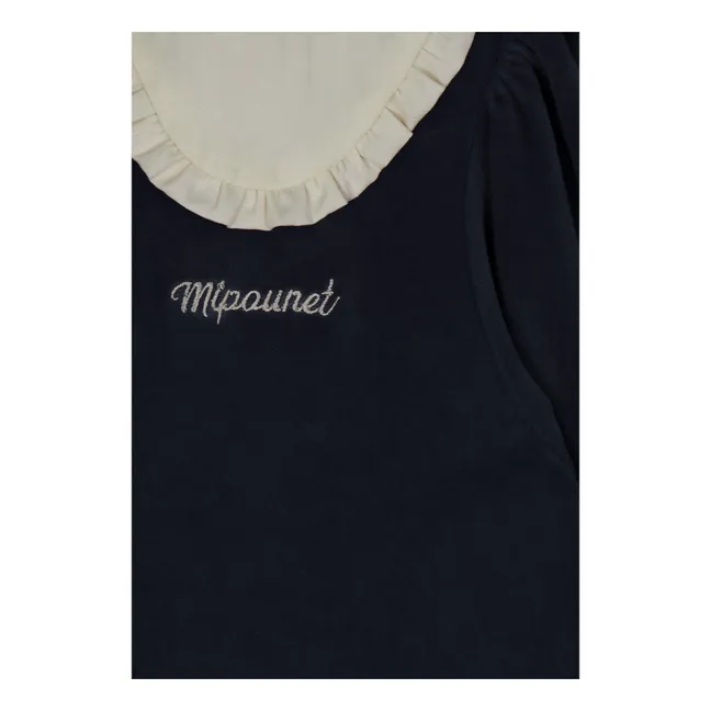 Robe Col Claudine Margot Velours | Bleu nuit