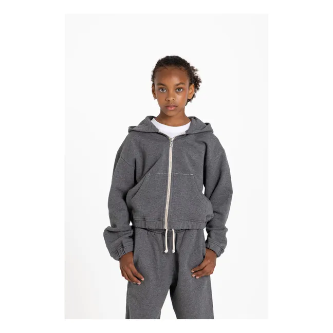 Sudadera con capucha de algodón ecológico Kaightleridge | Gris Jaspeado
