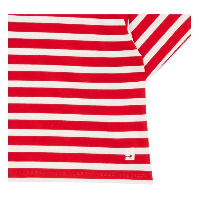 Polo Varsity Rayé | Rouge foncé