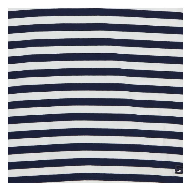 T-shirt Nils Rayé Coton Bio | Bleu noir