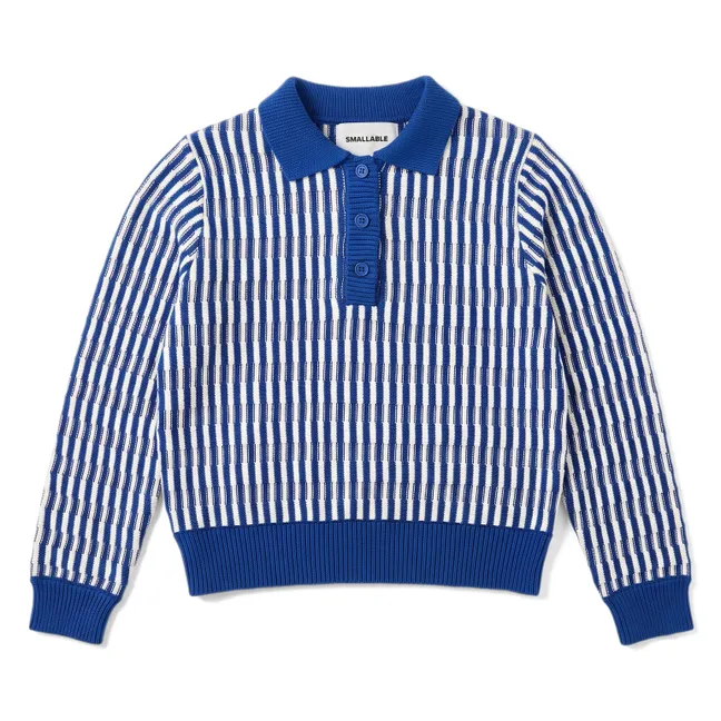 Pull Col Polo Zia Rayé | Bleu électrique