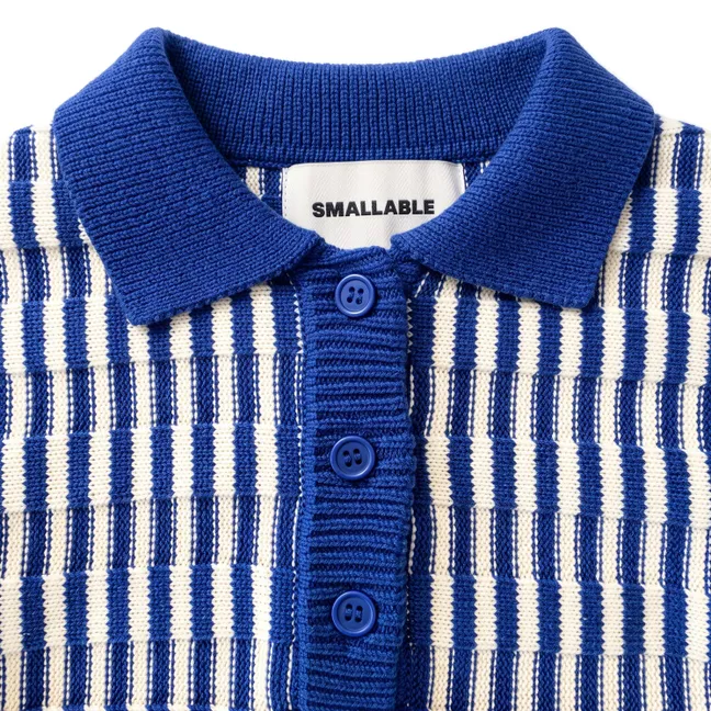 Pull Col Polo Zia Rayé | Bleu électrique