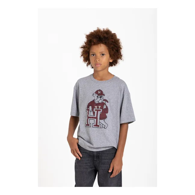 Finn Bulldog Organic Cotton T-Shirt | Heather grey