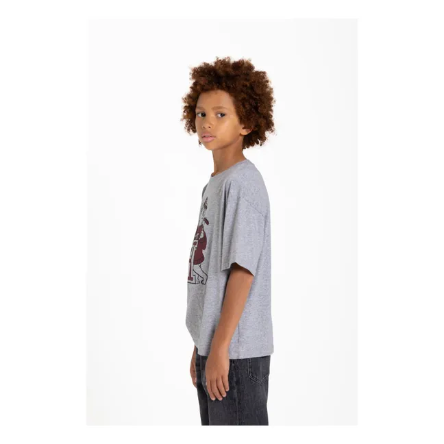 Finn Bulldog Organic Cotton T-Shirt | Heather grey