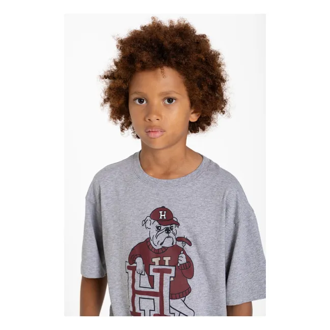 Finn Bulldog Organic Cotton T-Shirt | Heather grey