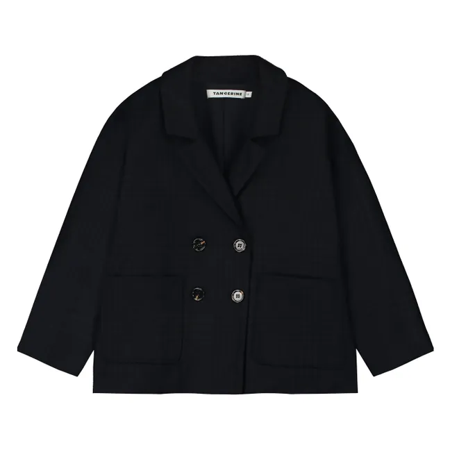 Manteau Boutonné Laine | Bleu nuit