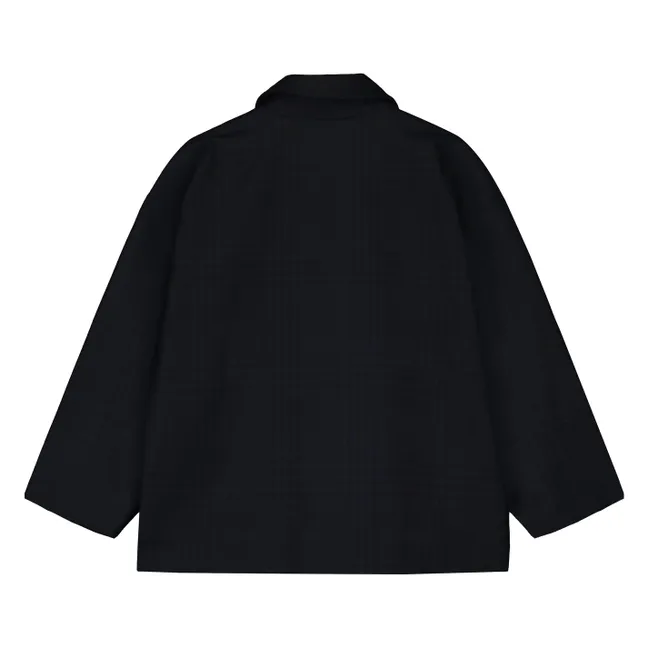 Manteau Boutonné Laine | Bleu nuit