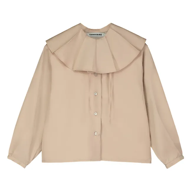 Oversized Collar Blouse  | Beige