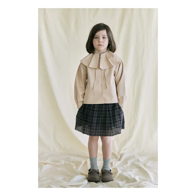 Oversized Collar Blouse  | Beige