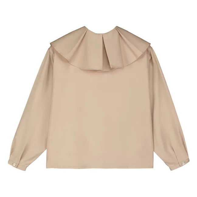 Oversized Collar Blouse  | Beige