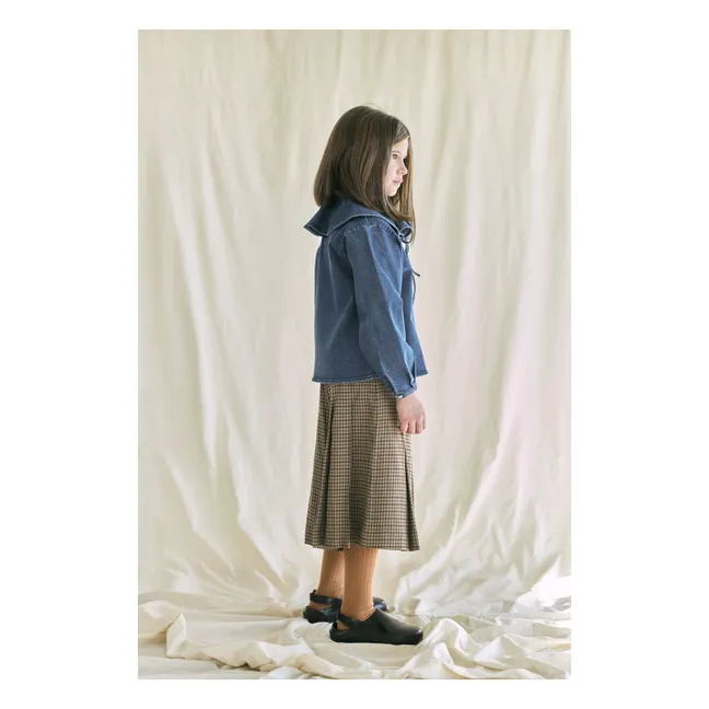 Bermuda Taille Haute Carreaux | Marron
