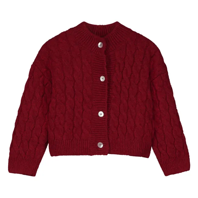 Gilet Maille Torsadée | Rouge