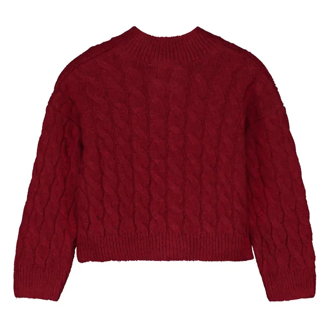 Gilet Maille Torsadée | Rouge