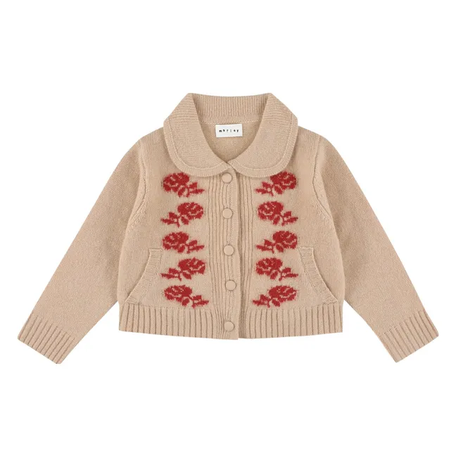 Cardigan Zuzana Fleurs Laine | Blush