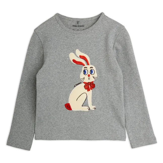 Organic cotton rabbit T-shirt | Heather grey