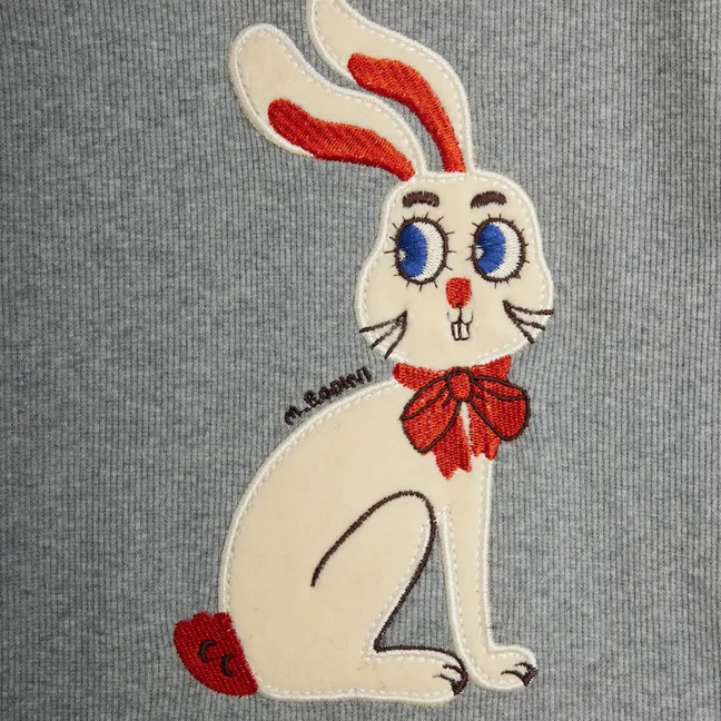 Organic cotton rabbit T-shirt | Heather grey