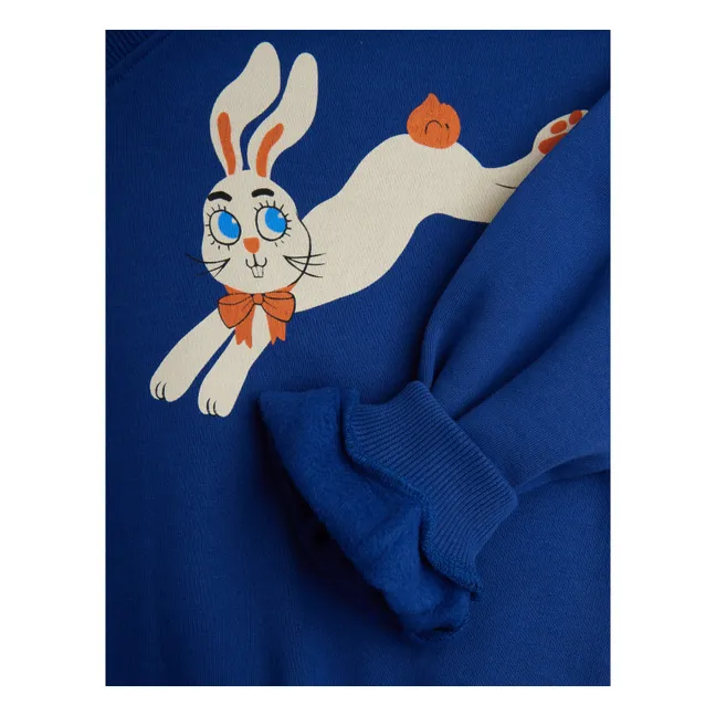 Sweat Col V Lapins Coton Bio | Bleu