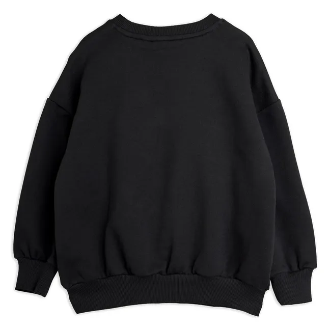 Sweat Souris Rayé Coton Bio | Noir