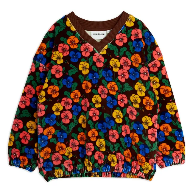 Sweat Fleuri Coton Bio | Noir