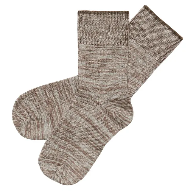 Lot de 2 Paires de Chaussettes Chinées Laine | Beige chiné