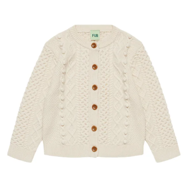 Gilet Aran Laine Mérinos | Ecru
