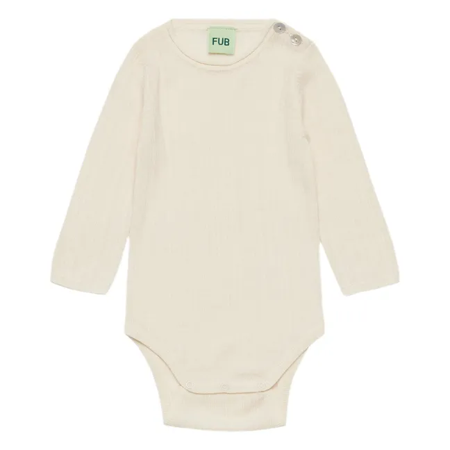 Body Côtelé Laine Mérinos | Ecru