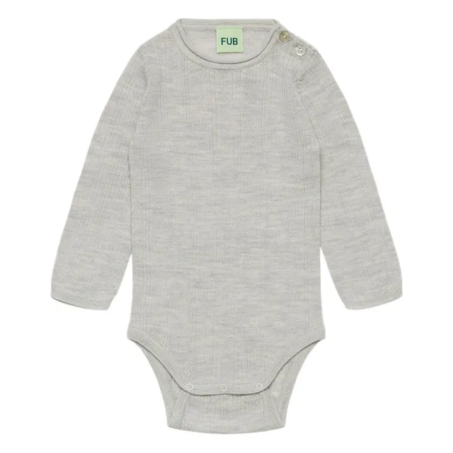 Body Côtelé Laine Mérinos | Gris chiné
